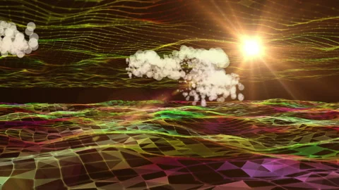 Virtual World of Clouds and Sunshine Vídeo Stock 332817969