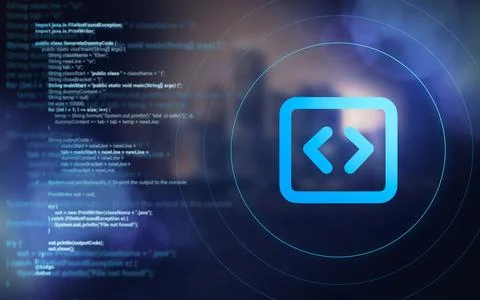 Virtual world. Coding life-enhancing systems. Cybernetic background. Illustrazione stock