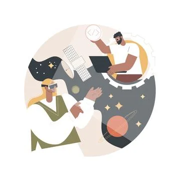Virtual world development abstract concept vector illustration. Stock-Illustration