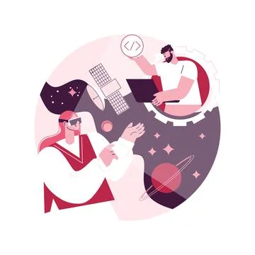 Virtual world development abstract concept vector illustration. 스톡 일러스트