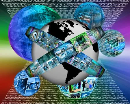 Virtual world 库存插图