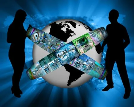 Virtual world Illustrazione stock