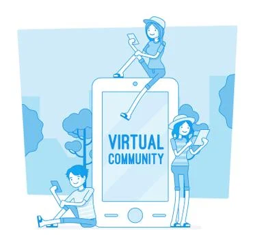 Virtual youth communication Stock Illustration