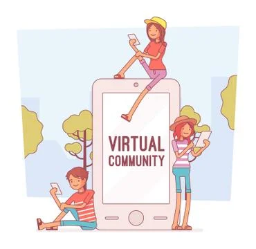 Virtual youth communication Stock Illustration