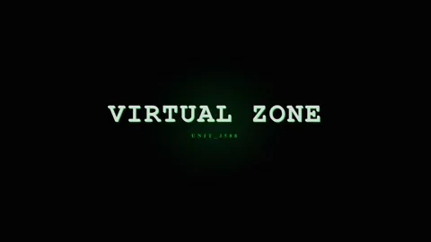 Virtual Zone Text Animation - Futuristic Digital Network Concept Stock Footage 331568461