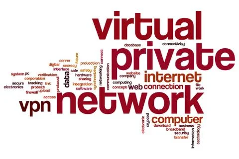 Virtuale private network word cloud Illustrazione stock