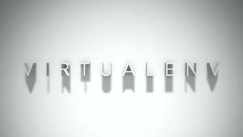 Virtualenv 3D title animation with shadows on a white background Stock Footage 297023535