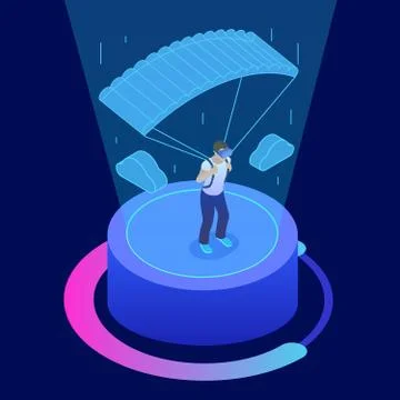 Virtuality extreme sport isometric vector design isolated 库存插图