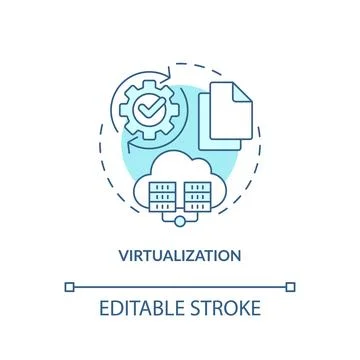 Virtualization blue concept icon Illustrazione stock