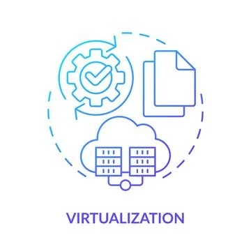 Virtualization blue gradient concept icon Illustrazione stock