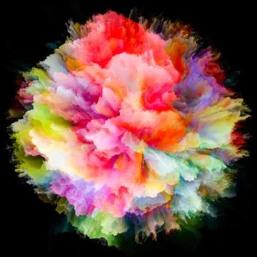 Virtualization of Colorful Paint Splash Explosion Stockillustratie