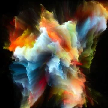 Virtualization of Colorful Paint Splash Explosion Stock Illustration