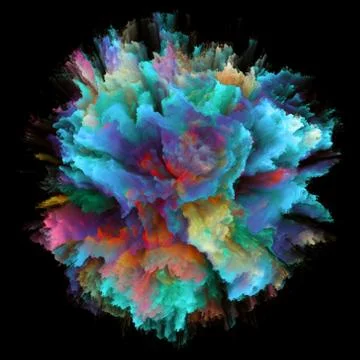 Virtualization of Colorful Paint Splash Explosion Stockillustratie