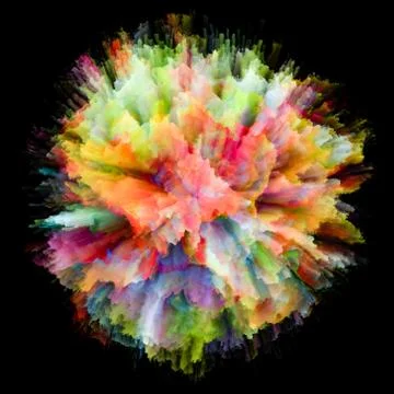 Virtualization of Colorful Paint Splash Explosion Stock Illustration