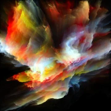 Virtualization of Colorful Paint Splash Explosion Stockillustratie