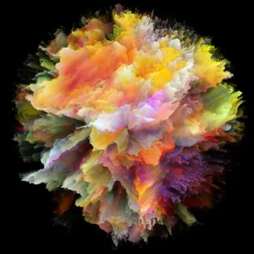 Virtualization of Colorful Paint Splash Explosion Illustrazione stock