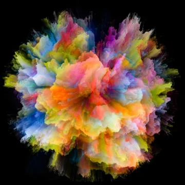Virtualization of Colorful Paint Splash Explosion 스톡 일러스트