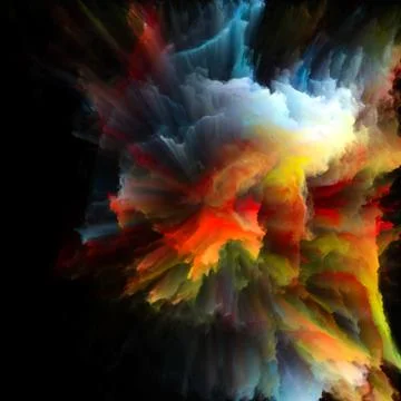Virtualization of Colorful Paint Splash Explosion Illustrazione stock