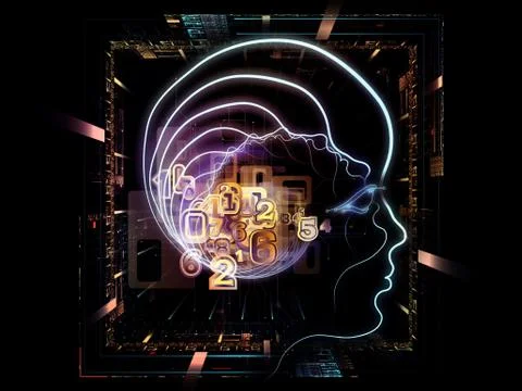 Virtualization of Consciousness Stock Illustration
