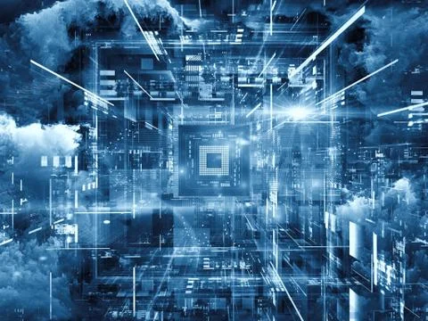 Virtualization of CPU Illustrazione stock