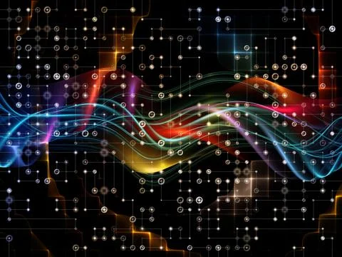 Virtualization of Digital Grid 스톡 일러스트
