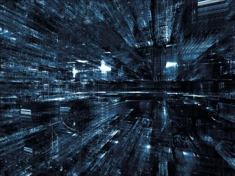 Virtualization of Fractal Dimensions Stock Illustration