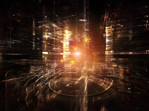 Virtualization of Fractal Dimensions Stock Illustration