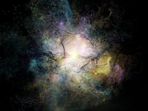 Virtualization of Fractal Nebulae Stock Illustration