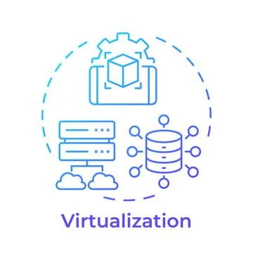 Virtualization gradient outline concept icon Stock Illustration