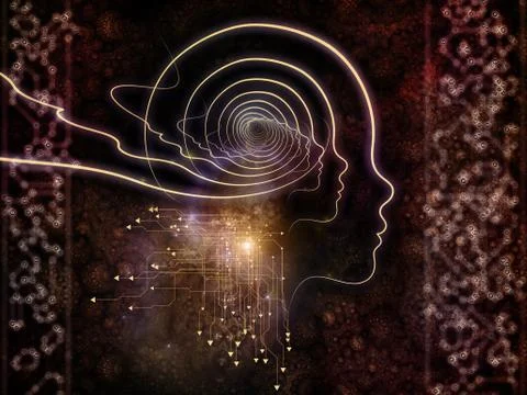 Virtualization of Human Technology Stock Illustration