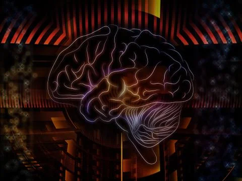 Virtualization of Human Technology Illustrazione stock