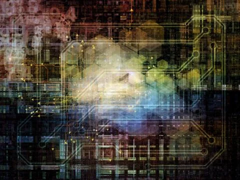 Virtualization of Network Illustrazione stock