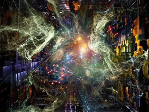 Virtualization of Network Illustrazione stock