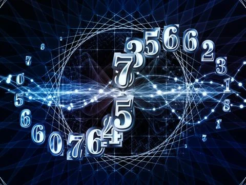 Virtualization of Numbers 스톡 일러스트