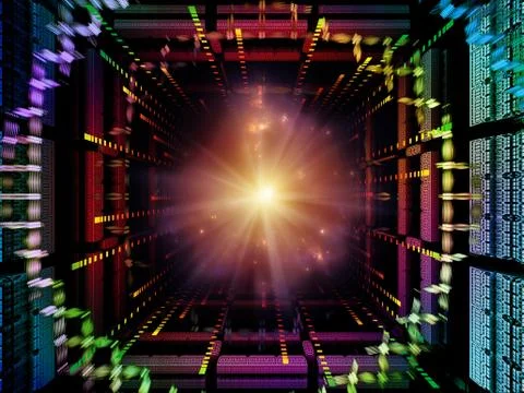 Virtualization of Quantum Space Illustrazione stock