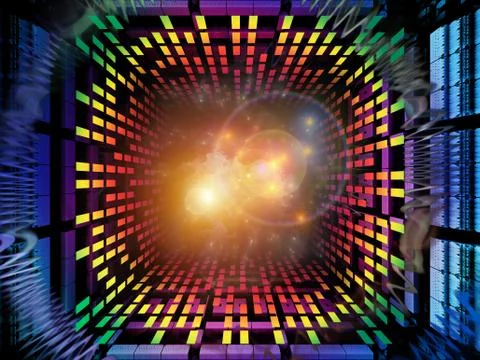 Virtualization of Quantum Space Stock Illustration