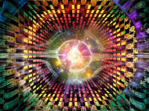 Virtualization of Quantum Space 스톡 일러스트