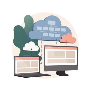 Virtualization technology abstract concept vector illustration. イラスト素材