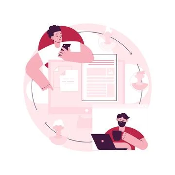 Virtualization technology abstract concept vector illustration. Illustrazione stock