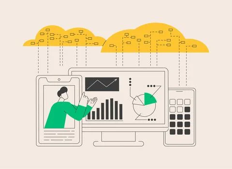 Virtualization technology abstract concept vector illustration. イラスト素材