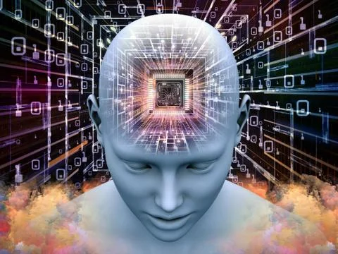 Virtualization of Thought Stock Illustration