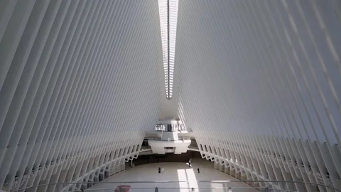 Virtually Emty World Trade Center due to Coronavirus outbrake in New York City Stock Footage 127771012