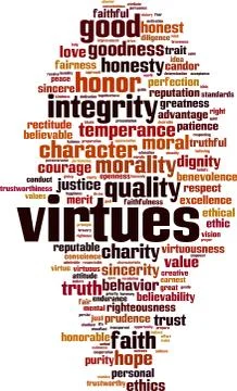 Virtues word cloud Stock Illustration