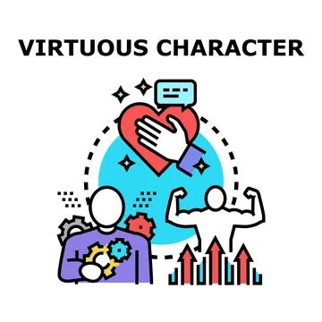 Virtuous character development creating personal growth Stock Illustration