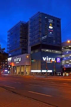 Viru Keskus shopping centre in heart of Tallinn Stock Photos
