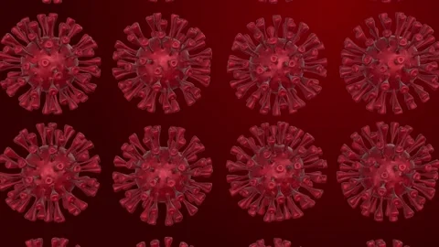 Virus 3D Animation. Virus Falling on a Red Background. Medical Animations. 4K Stock Footage 285228710
