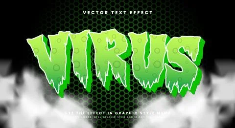 Virus 3D editable text effect template イラスト素材
