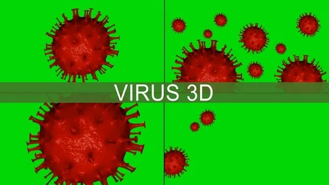 Virus 3d in green screen Stock Footage 127314154