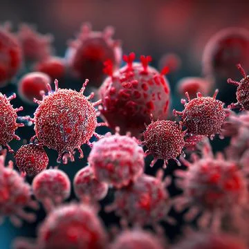 Virus 3d render, coronavirus concept. Illustrazione stock