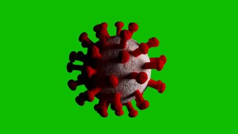 Virus 3d render, coronavirus, isolated on green screen Stock Illustration